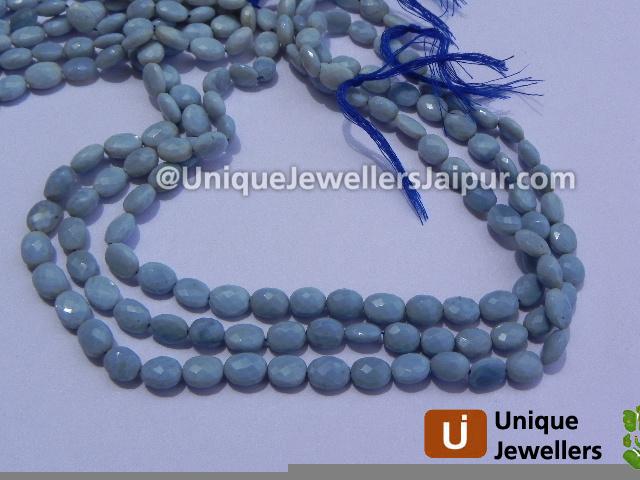 Blue Opal Faceted Oval Beads